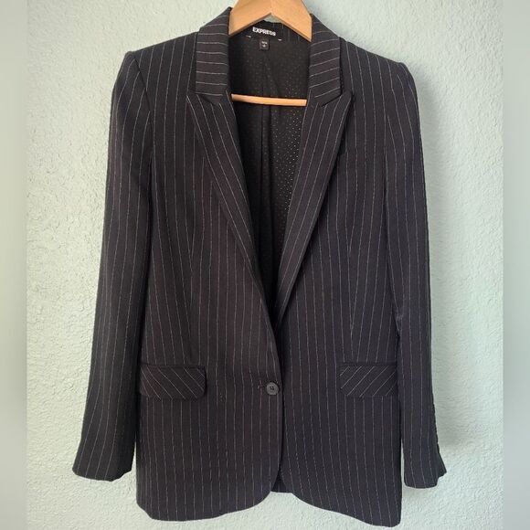 Express button front blazer sport jacket minimalist contemporary - Picture 5 of 16